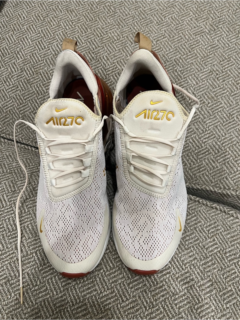 Nike Air270 Women's White with Gold Accents Sneakers